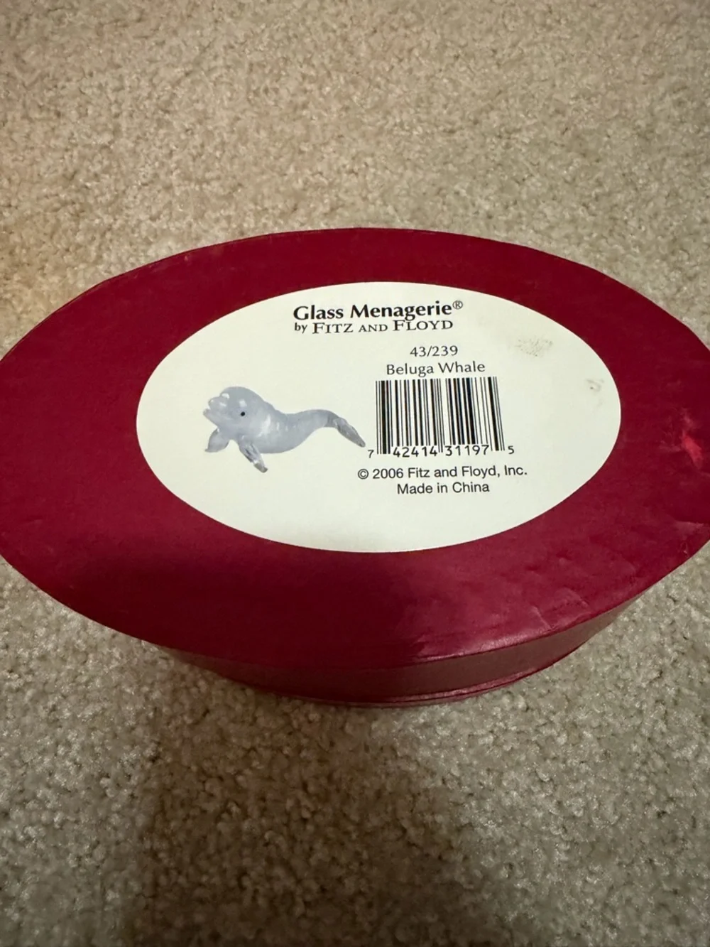 Fitz and Floyd Glass Beluga Whale - Picture 4 of 4